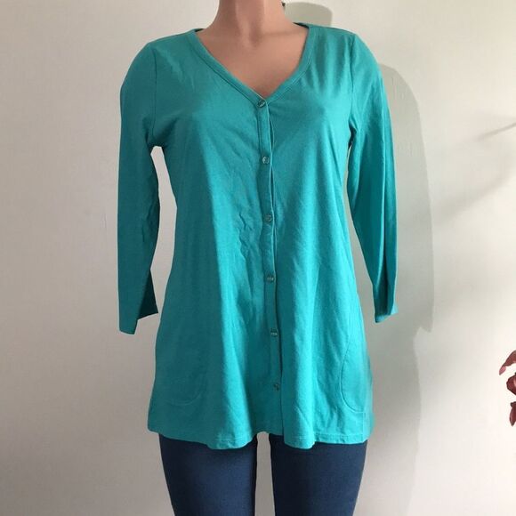 LOGO Principles by Lori Goldstein 3/4 Sleeve Cardigan - Picture 4 of 7